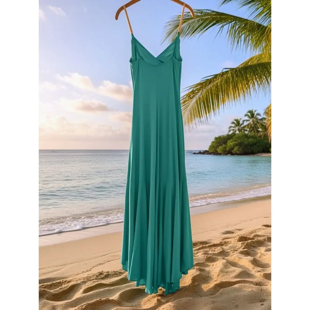 Vintage City Triangles Y2K Teal Mermaid Gown - Sea & Sand Collection - Size S/M - Picture 2 of 5
